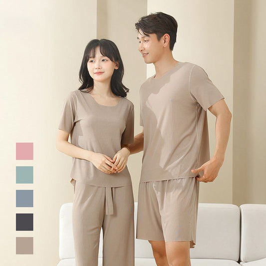 🎁Hot Sale 50% OFF🔥Soft Comfortable Ice Silk Short Sleeve 2-Piece Set
