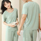 🎁Hot Sale 50% OFF🔥Soft Comfortable Ice Silk Short Sleeve 2-Piece Set