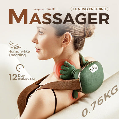 🏆2026 New Year Sale-49% OFF🎁3D Shiatsu Neck & Shoulder Massager with Soothing Heat - Deep Tissue Kneading for Back & Neck Pain Relief