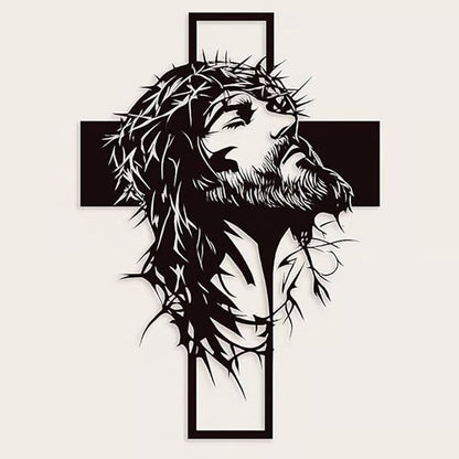 🏡ON SALE 50% OFF🔥✝️Metal Jesus and Cross Wall Art: Christian Home Decor🎄