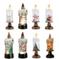 Battery Operated Lighted Christmas Snow Globe Candle