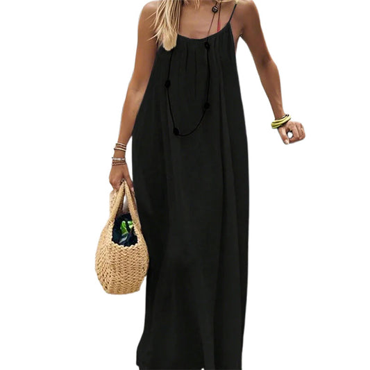 🏖️Last day sale 50% OFF💕20K+ SOLD!⚡Women‘s Casual Backless Spaghetti Strap Maxi Dress🌟🌊