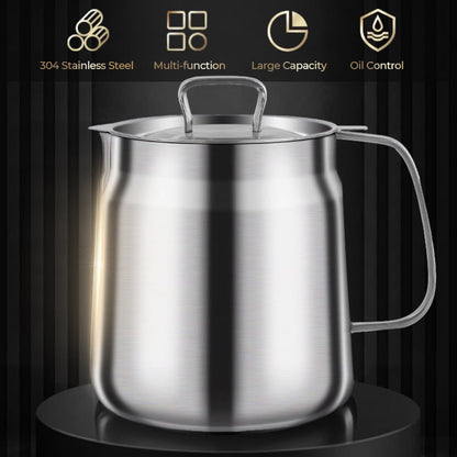 🎅 Winter Frenzy - Half Price 🎊 Large Capacity 304 Stainless Steel Multi-Purpose Oil Filter Container.