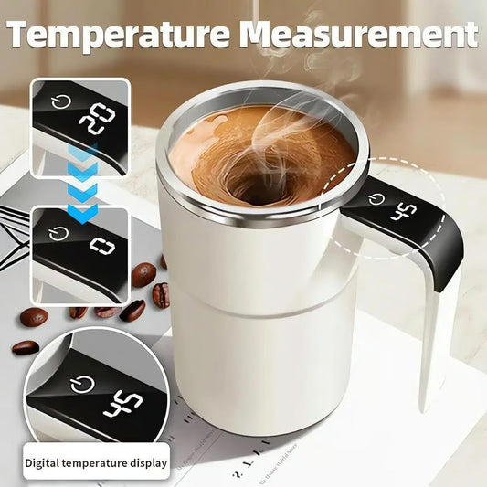 ☕Rechargeable Automatic Magnetic Stirring Coffee Mug Set with Digital Display