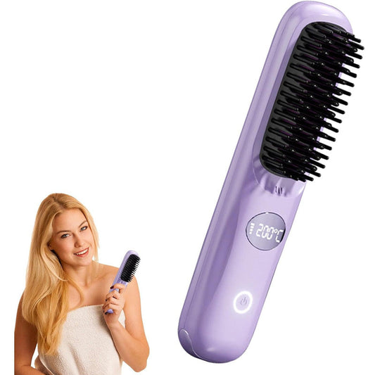 🔥New Hot Sales - 70% OFF🎉Cordless Hair Straightener Brush with LED Display