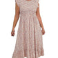 🎉🛍️Hot Promotion 49% OFF💃Women's Elegant Floral Print High-Waisted Ruffle Cap Sleeve Dress