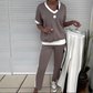 💜LAST DAY PROMOTION - 58%OFF💜Women's Casual V-Neck Top and Pants Set