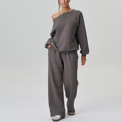 Casual Long Sleeve Pullover & Pants Set