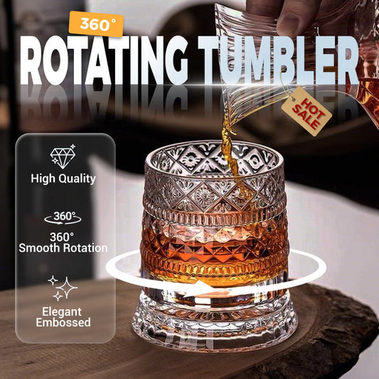 🥛💎New Year Hot Sale 55% OFF✨🔥360° Rotating Whiskey Glass Tumbler