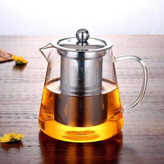 Glass Teapot with Removable Stainless Steel Infuser