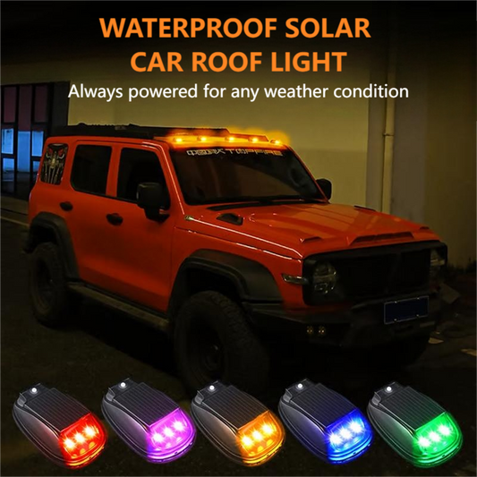 🚗✨Solar-Powered Car Roof Light – Waterproof, Remote Control & Easy Installation 🚗✨