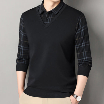 Men's Layered Style Long Sleeve Top
