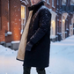 Men's Mid-Length Winter Padded Coat with Plush Lining