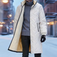 Men's Mid-Length Winter Padded Coat with Plush Lining