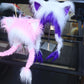 Plush Cat Ear Winter Hat with Braided Pigtails