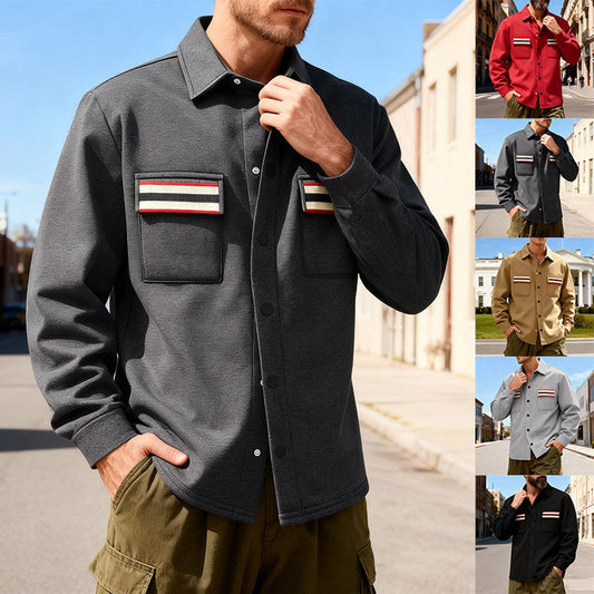 Men's Warm-Lined Shirt with Contrast Pockets