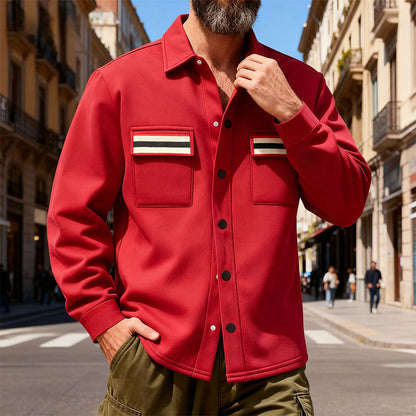 Men's Warm-Lined Shirt with Contrast Pockets