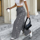 Women's Casual Drawstring Wide-Leg Pants