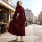 Elegant Velvet Bell Sleeve Maxi Dress